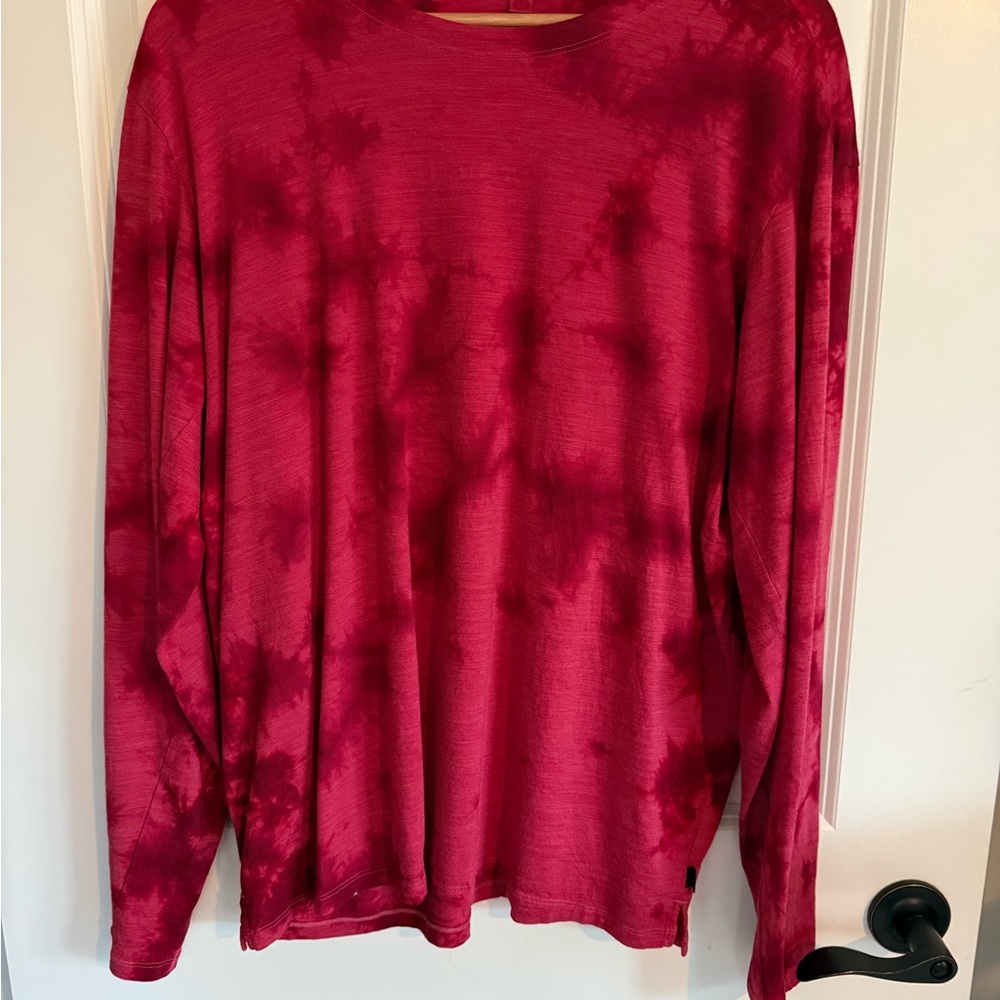 Lululemon Red Tie Dye Long Sleeve Performance Top